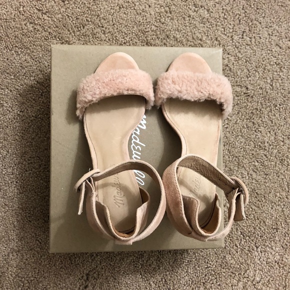 NIB Madewell Shearling/Suede Block Heel Sandal - Picture 8 of 8